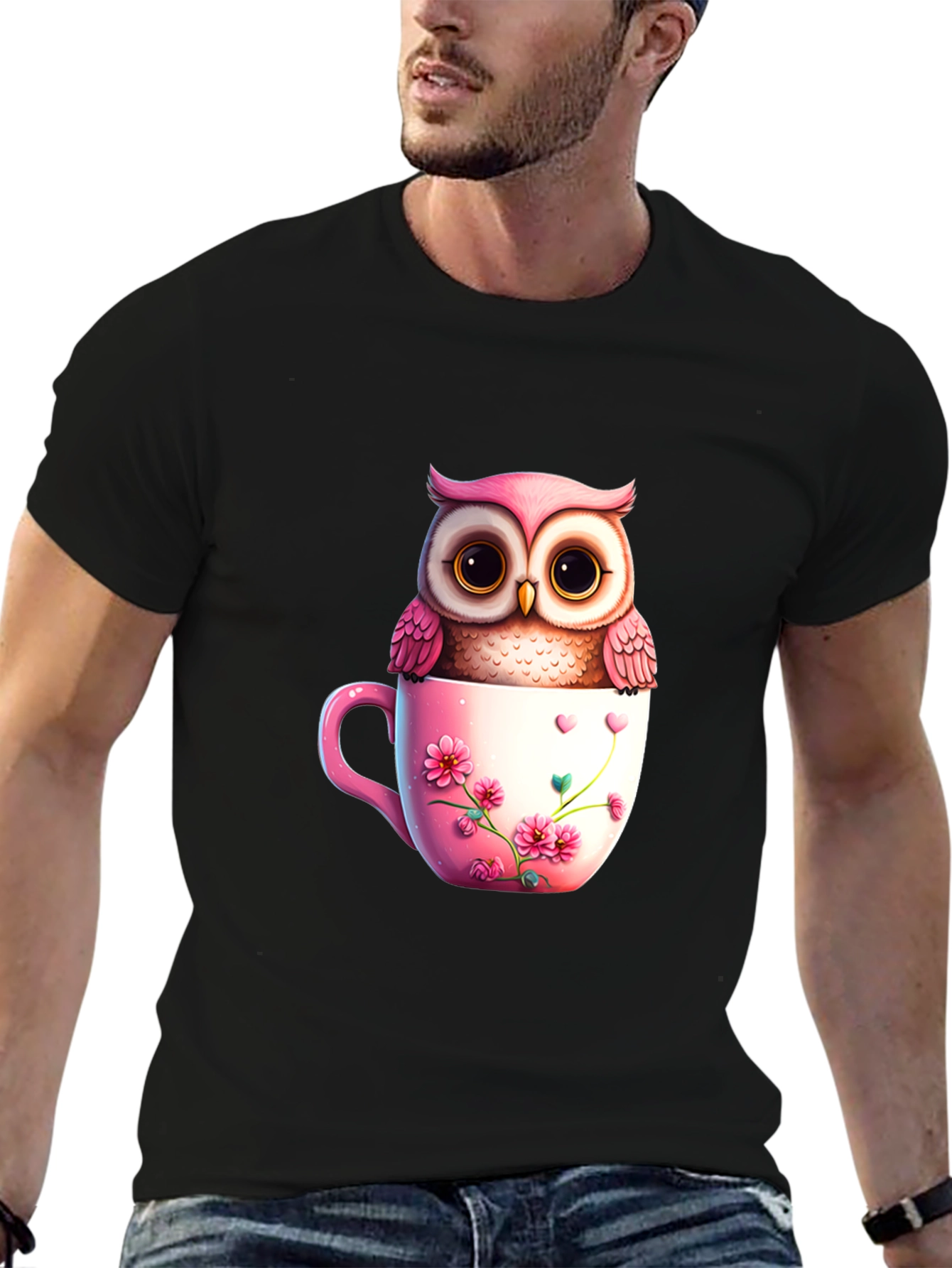 Cute Owl in Teacup T-Shirt