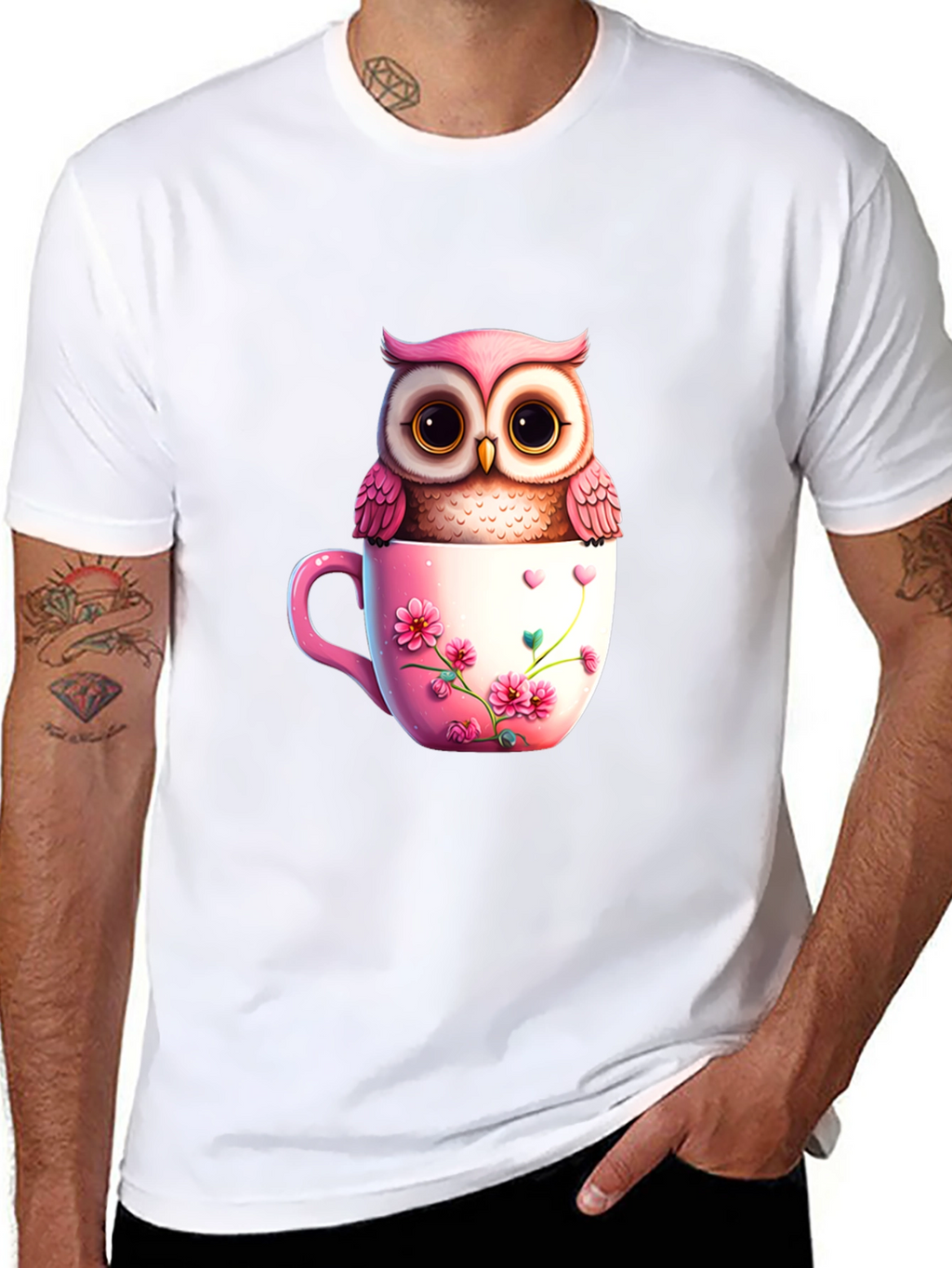 Cute Owl in Teacup T-Shirt