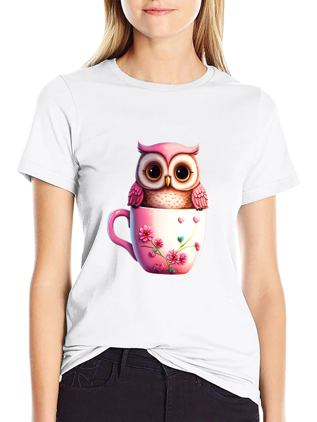 Cute Owl in Teacup T-Shirt