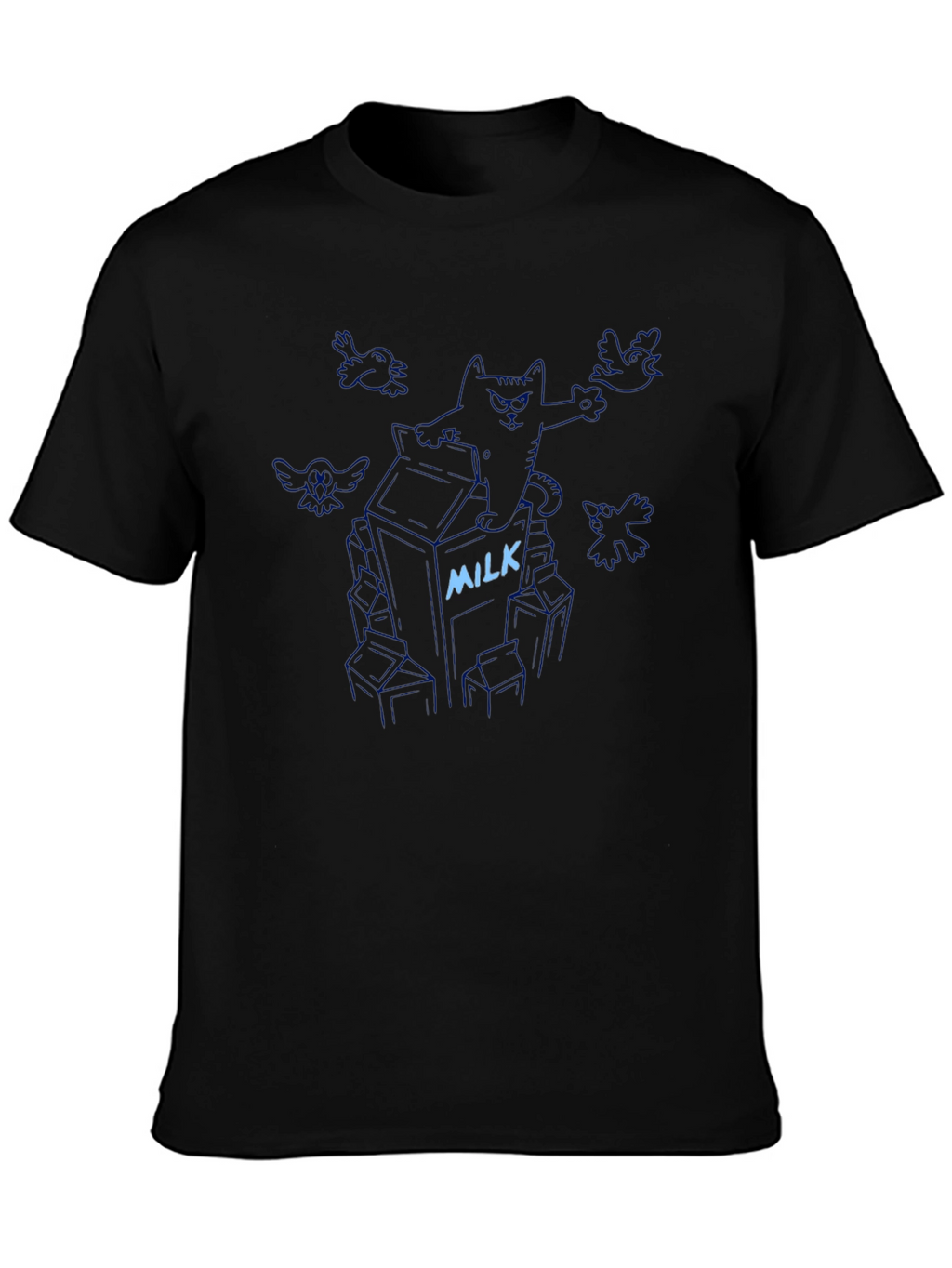 Milk Carton Cat T-Shirt - Funny Graphic Tee
