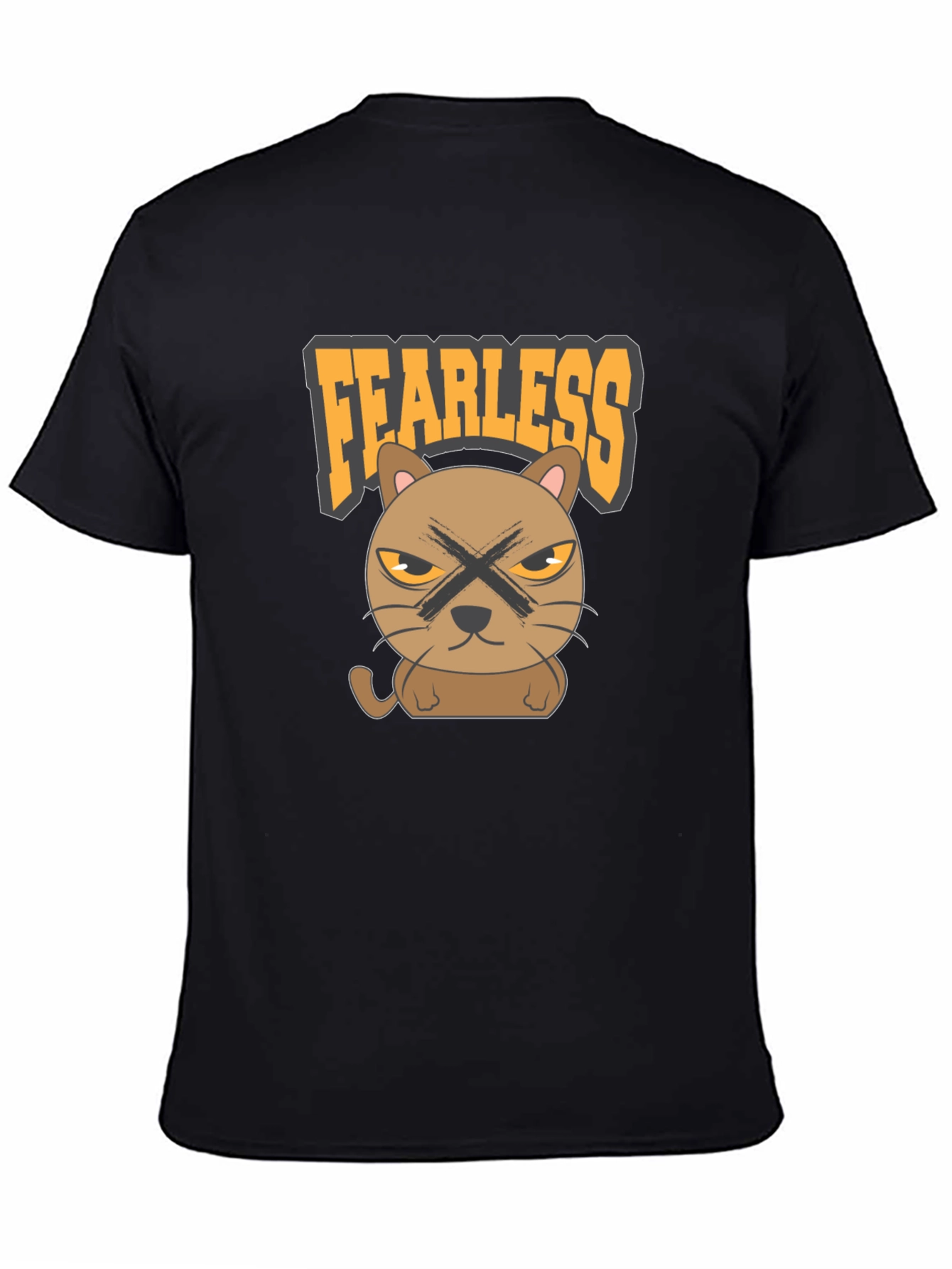 Fearless Cat Graphic T-Shirt - Mens Casual Tee