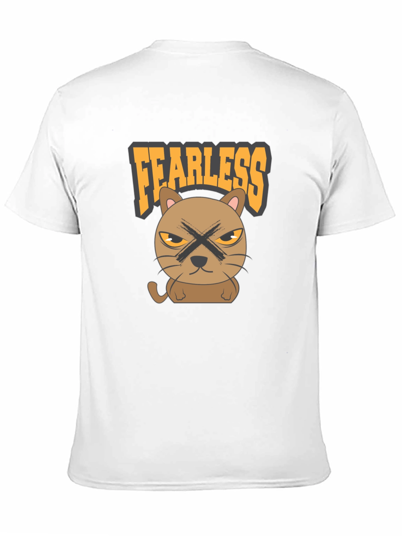 Fearless Cat Graphic T-Shirt - Mens Casual Tee