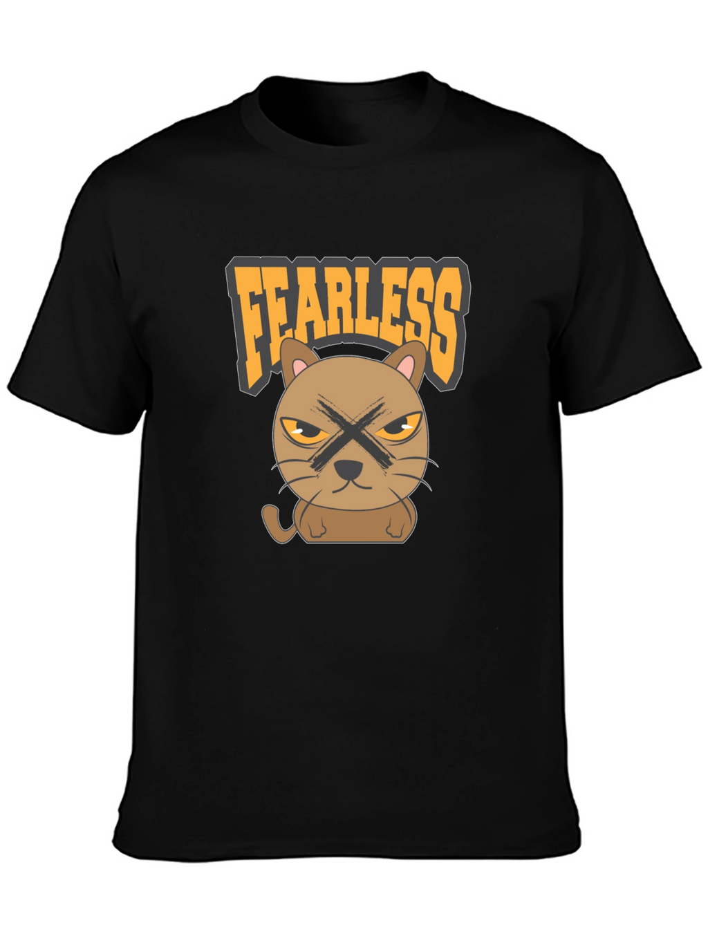 Fearless Cat Graphic T-Shirt - Mens Casual Tee