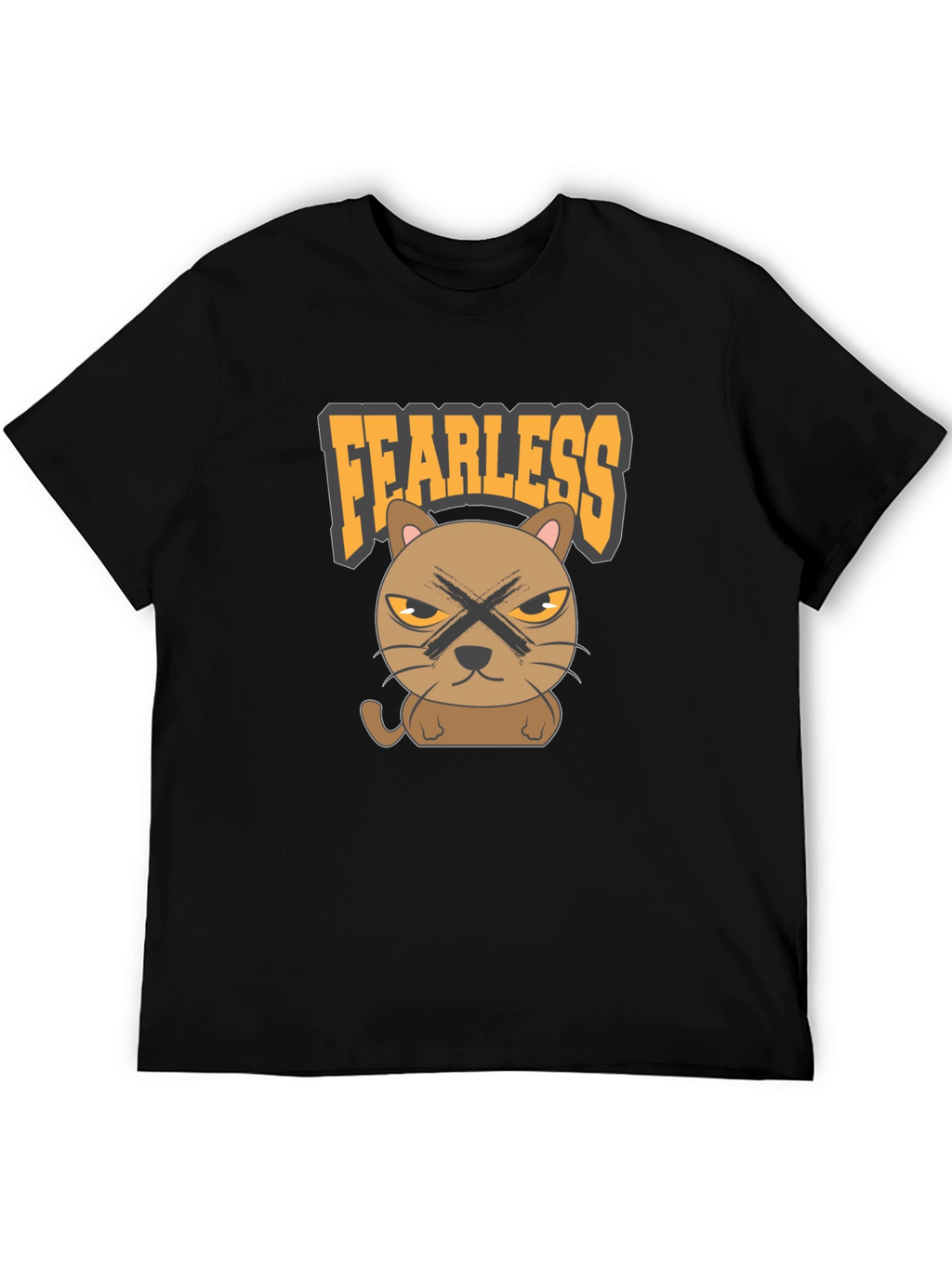 Fearless Cat Graphic T-Shirt - Mens Casual Tee
