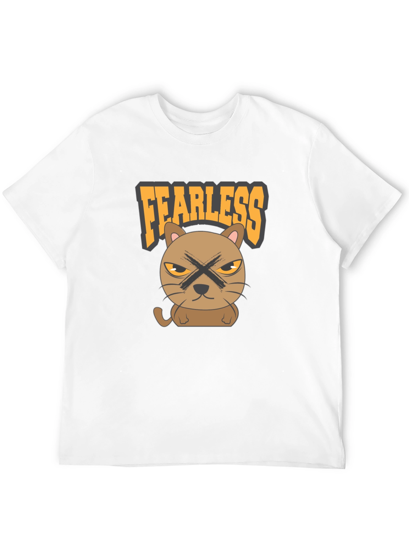 Fearless Cat Graphic T-Shirt - Mens Casual Tee