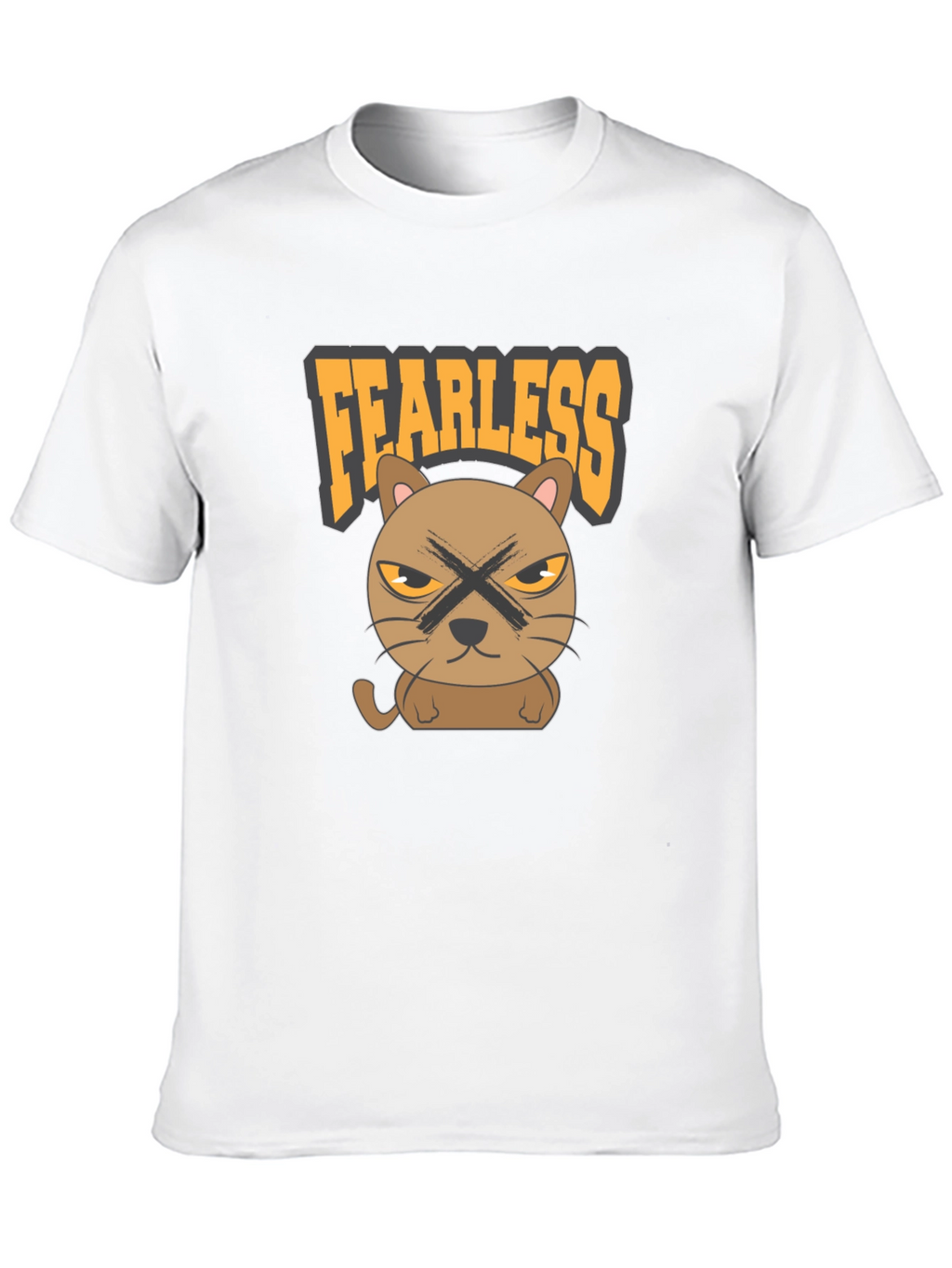 Fearless Cat Graphic T-Shirt - Mens Casual Tee