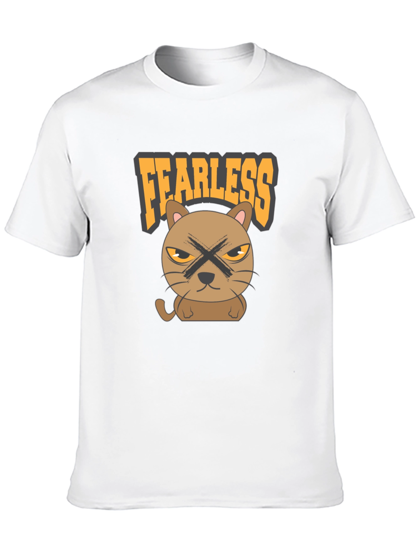 Fearless Cat Graphic T-Shirt - Mens Casual Tee