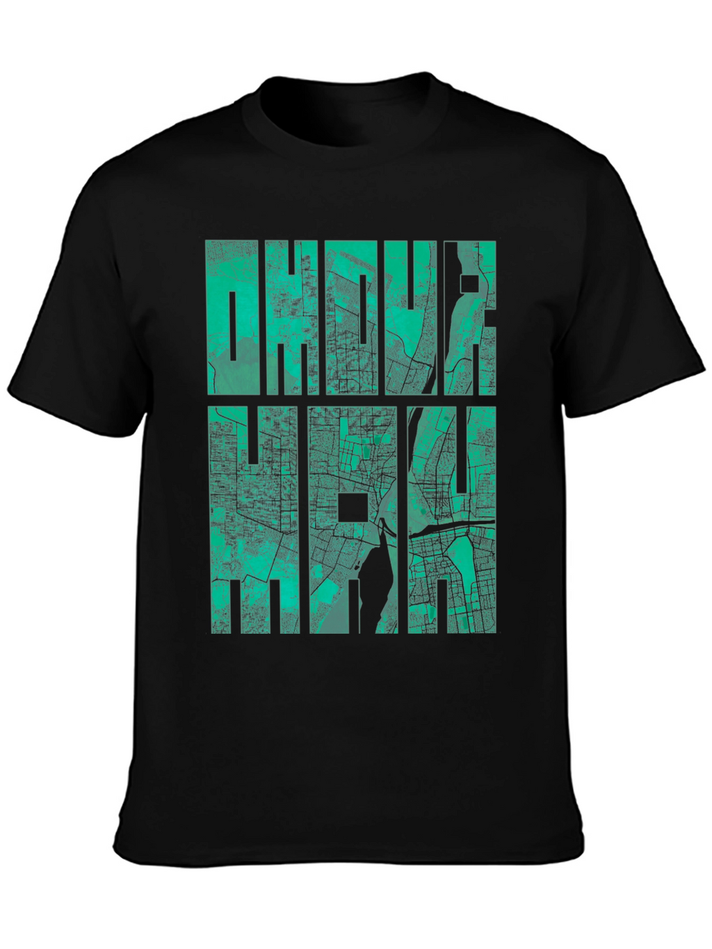 Dhaka Map Graphic Tee - Mens Black T-Shirt