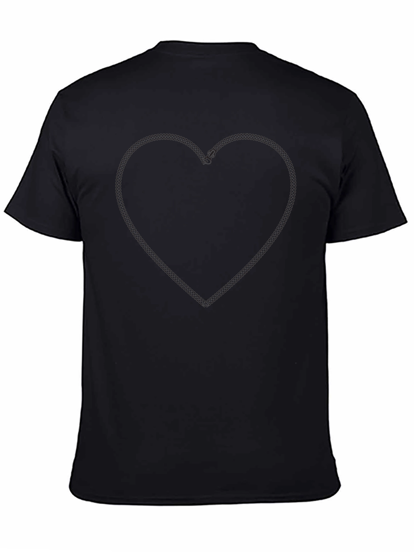 Mens Black Heart Outline Graphic Tee - Casual Comfort