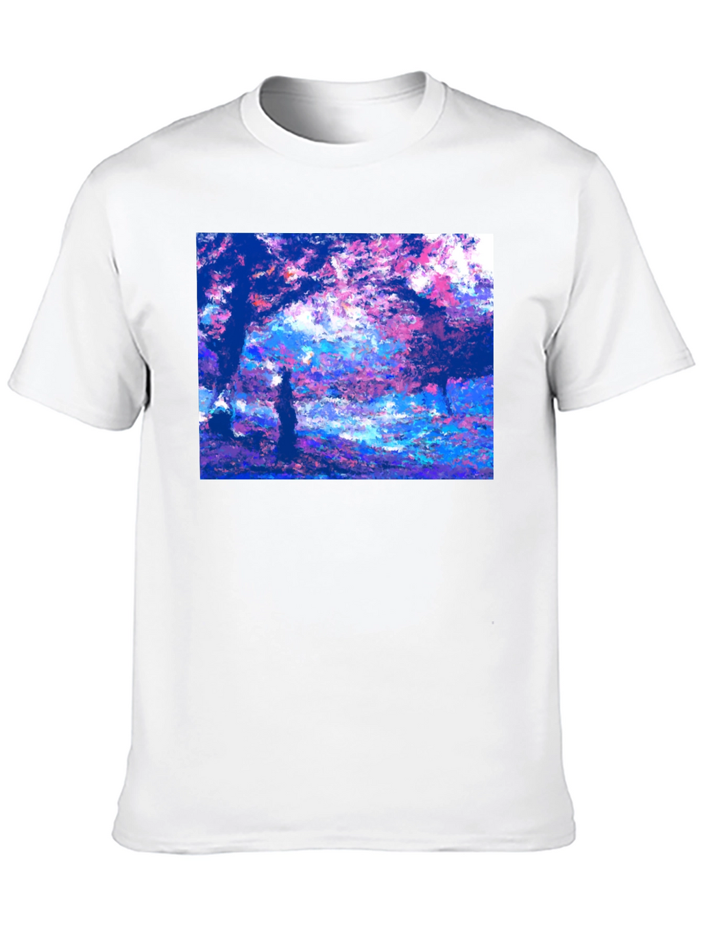Impressionist Trees Black T-Shirt
