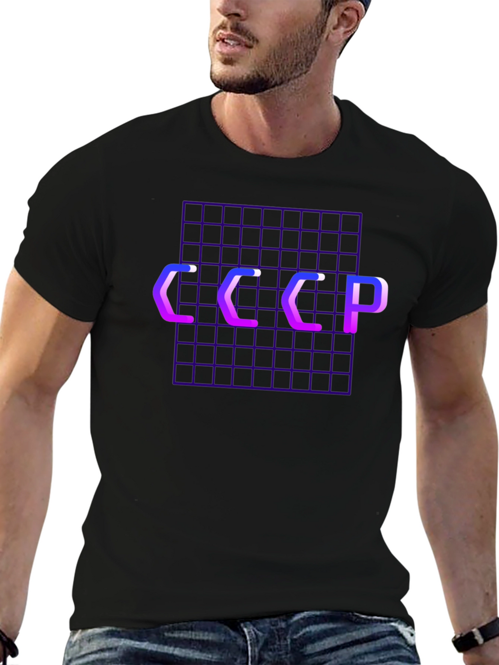 Retro USSR Grid T-Shirt - Vaporwave Style