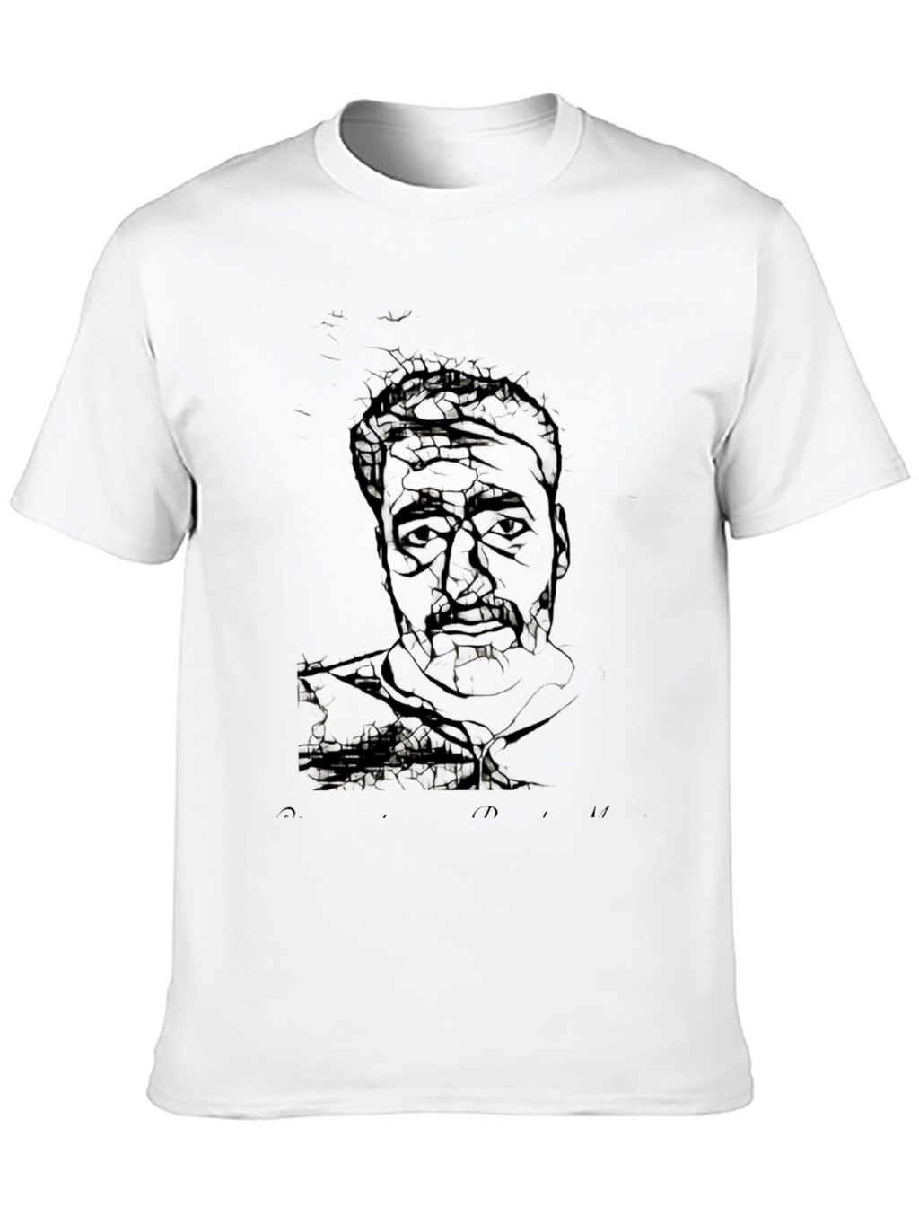 Abstract Portrait Graphic Black T-Shirt