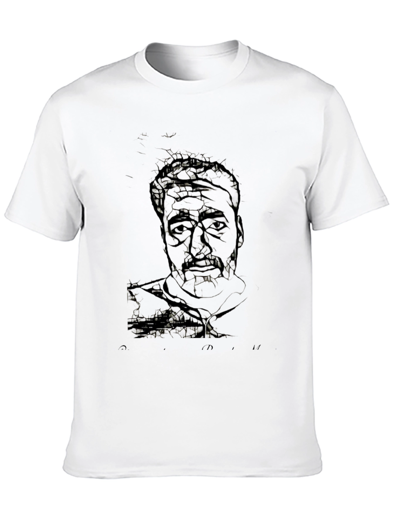 Abstract Portrait Graphic Black T-Shirt