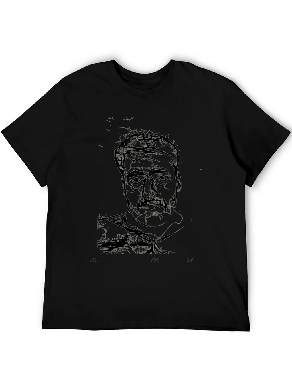 Abstract Portrait Graphic Black T-Shirt