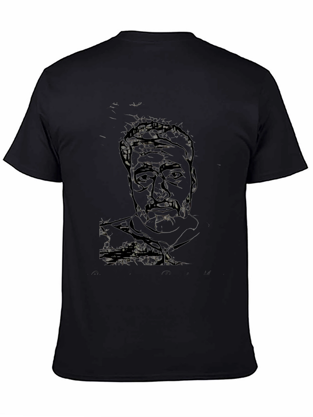 Abstract Portrait Graphic Black T-Shirt