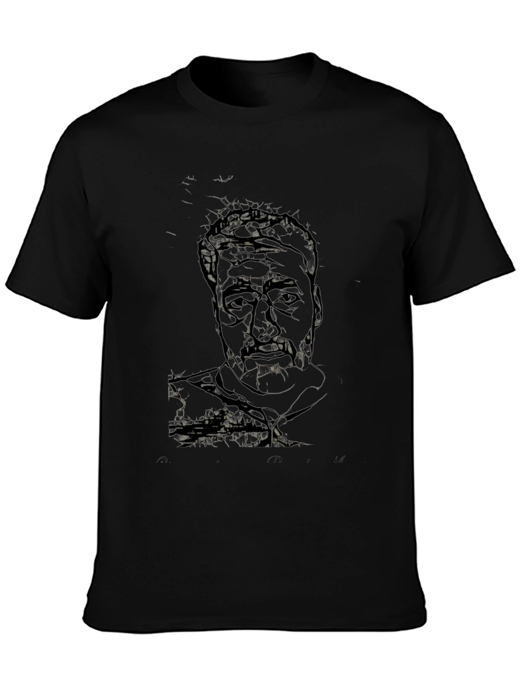 Abstract Portrait Graphic Black T-Shirt