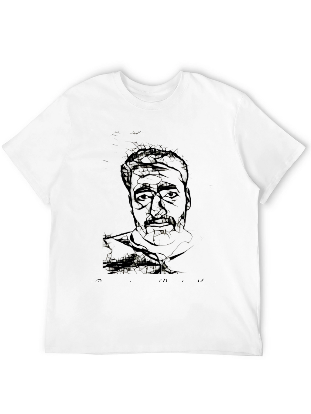 Abstract Portrait Graphic Black T-Shirt