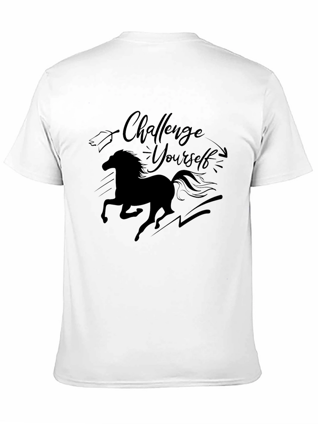 Challenge Yourself Horse Graphic Tee - Black