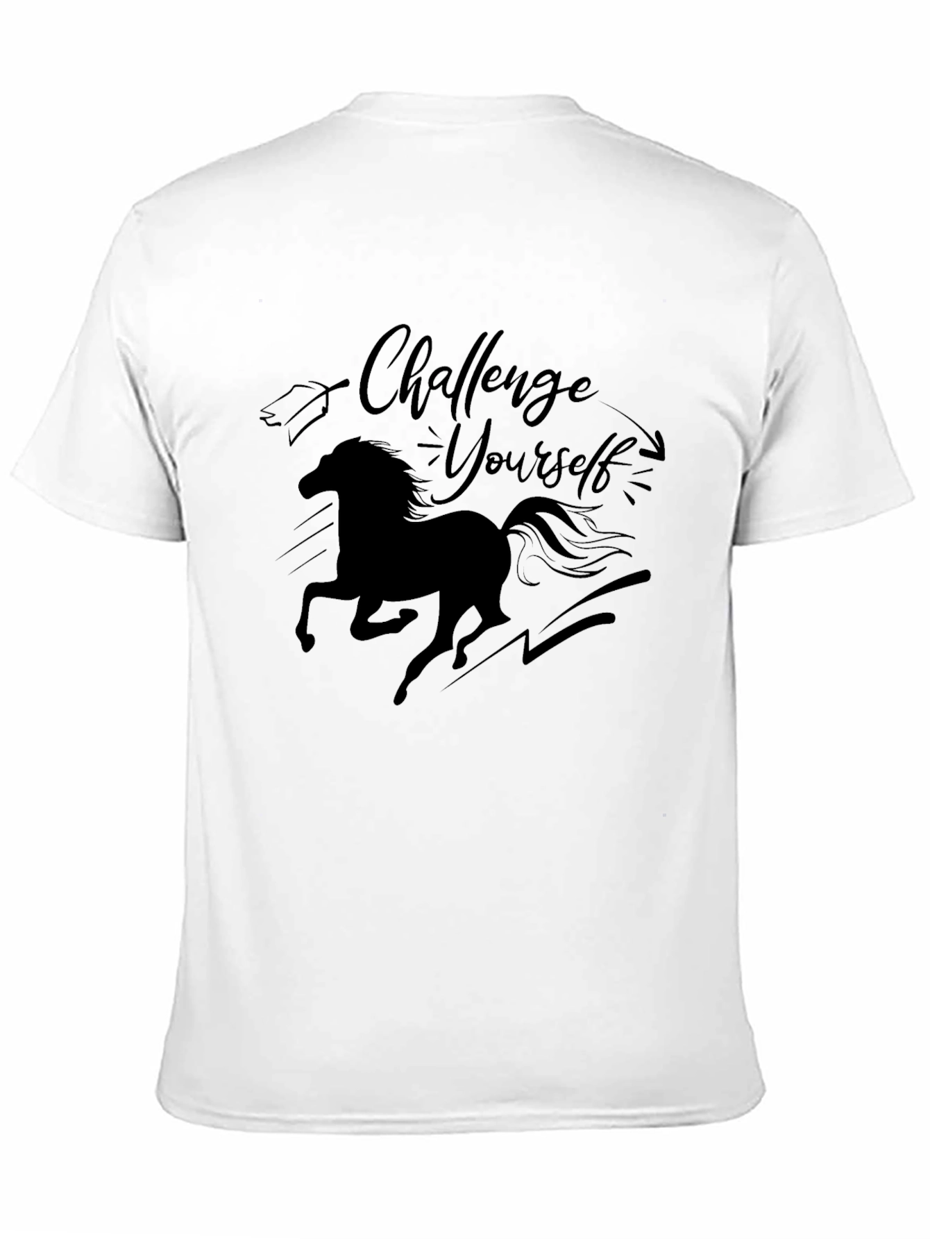Challenge Yourself Horse Graphic Tee - Black