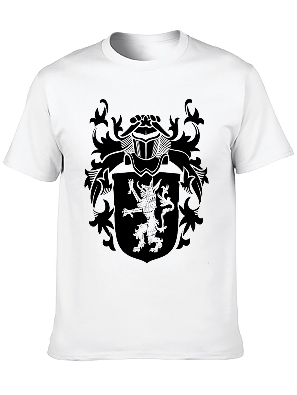 Black Heraldic Lion Crest T-Shirt
