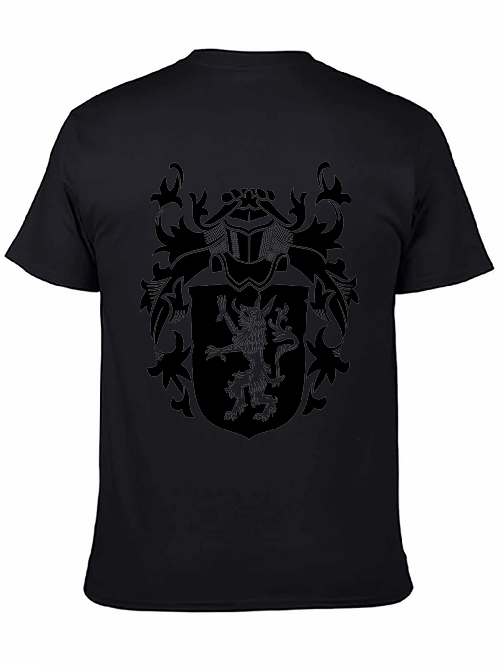 Black Heraldic Lion Crest T-Shirt