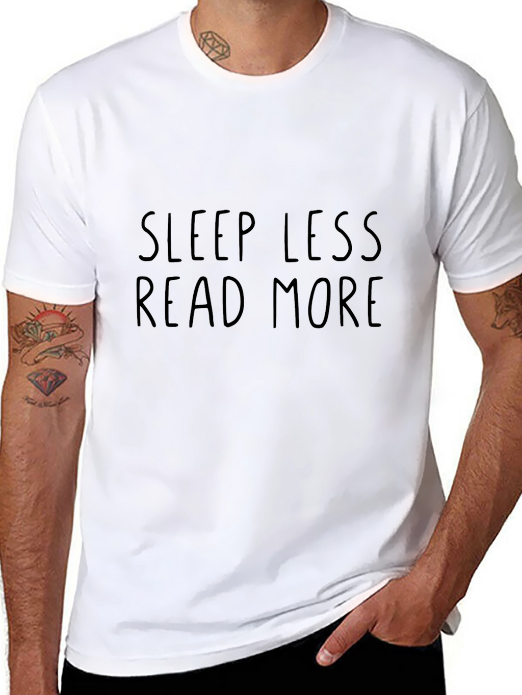 Sleep Less Read More Graphic Tee - Black