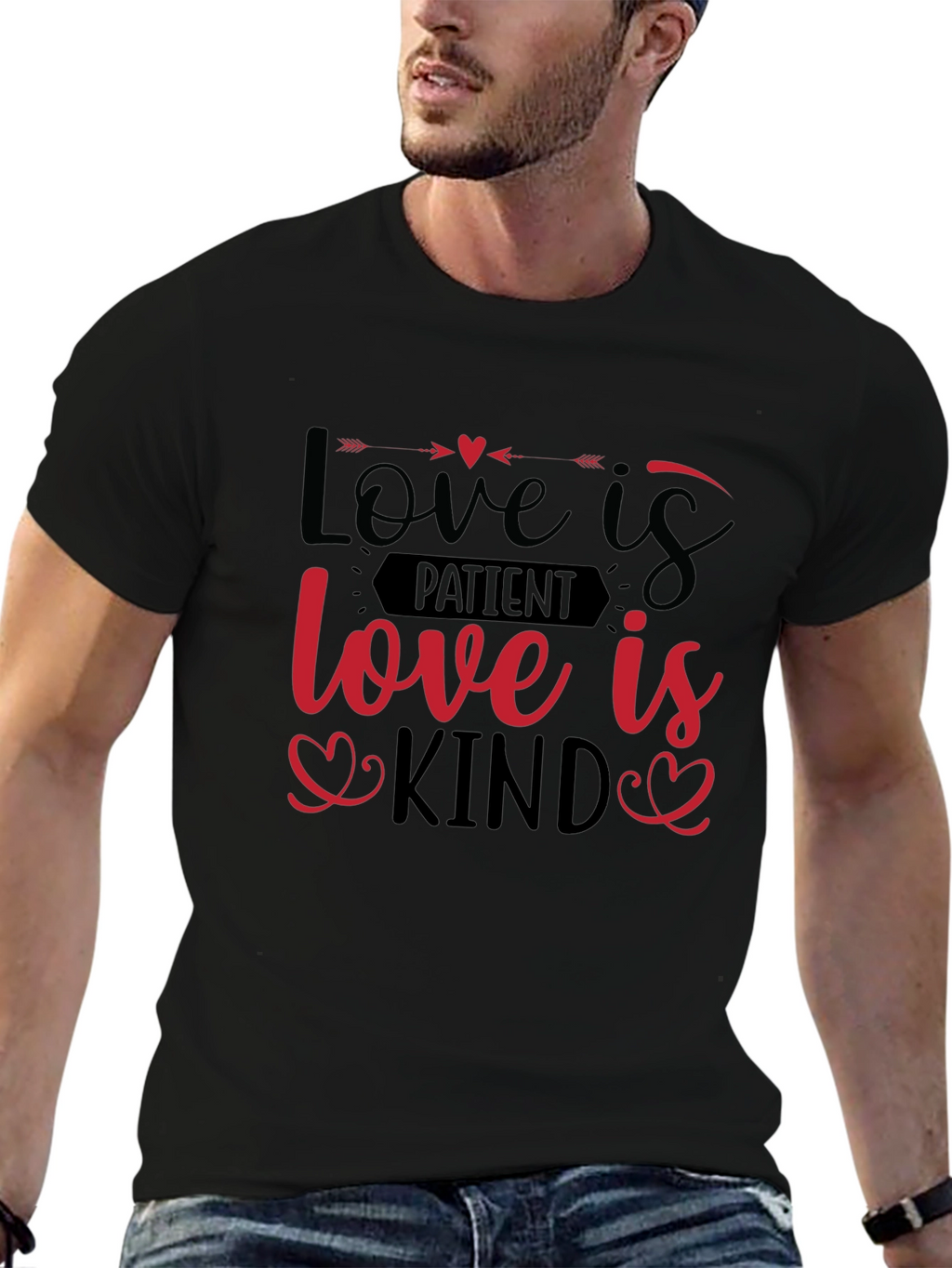Love Is Patient Love Is Kind Black Graphic Tee