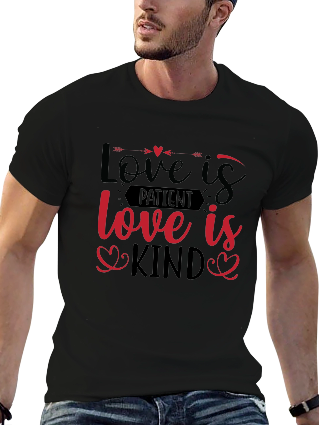 Love Is Patient Love Is Kind Black Graphic Tee