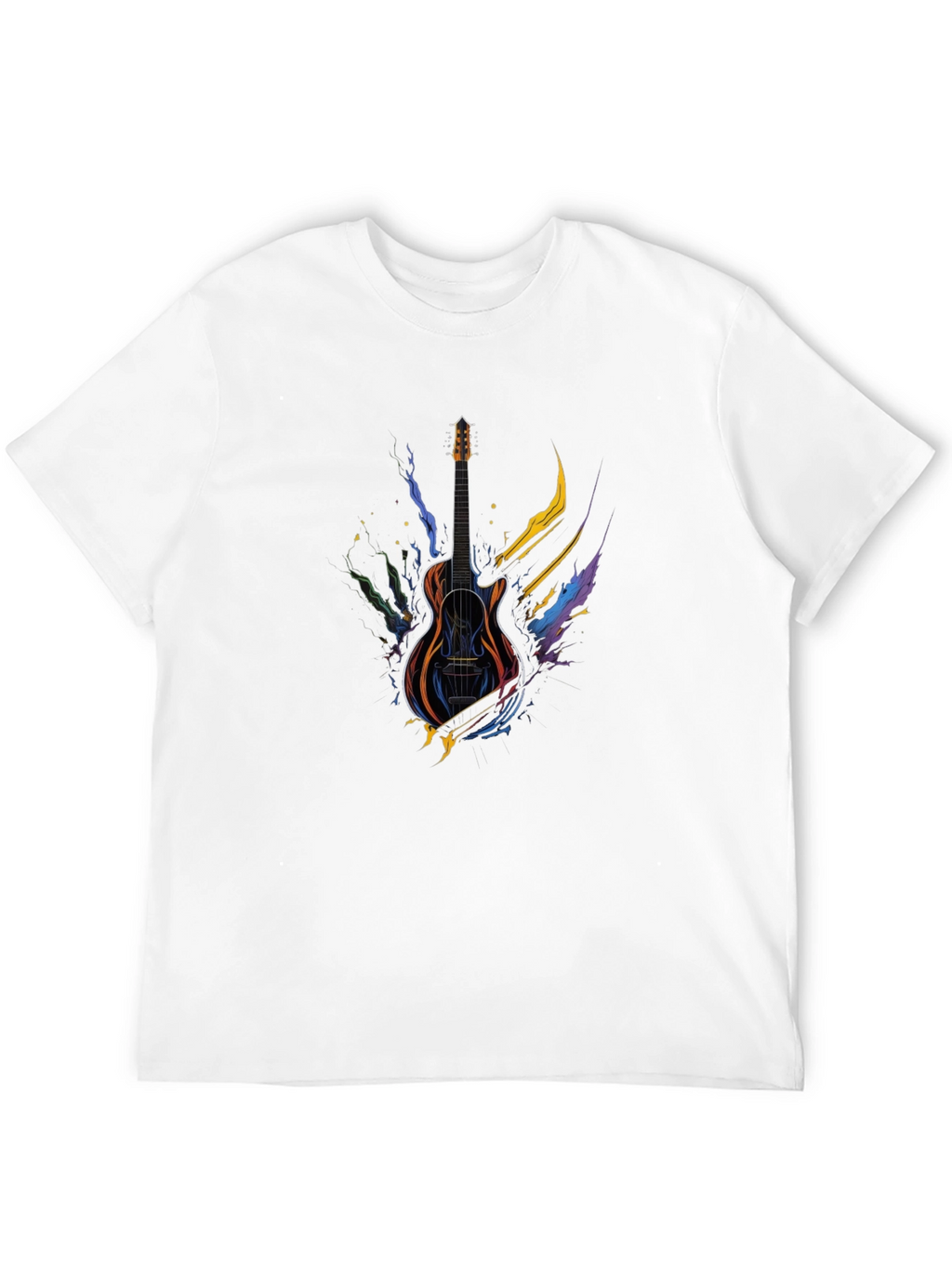 Guitar Art Black Tee - Music Lover Gift