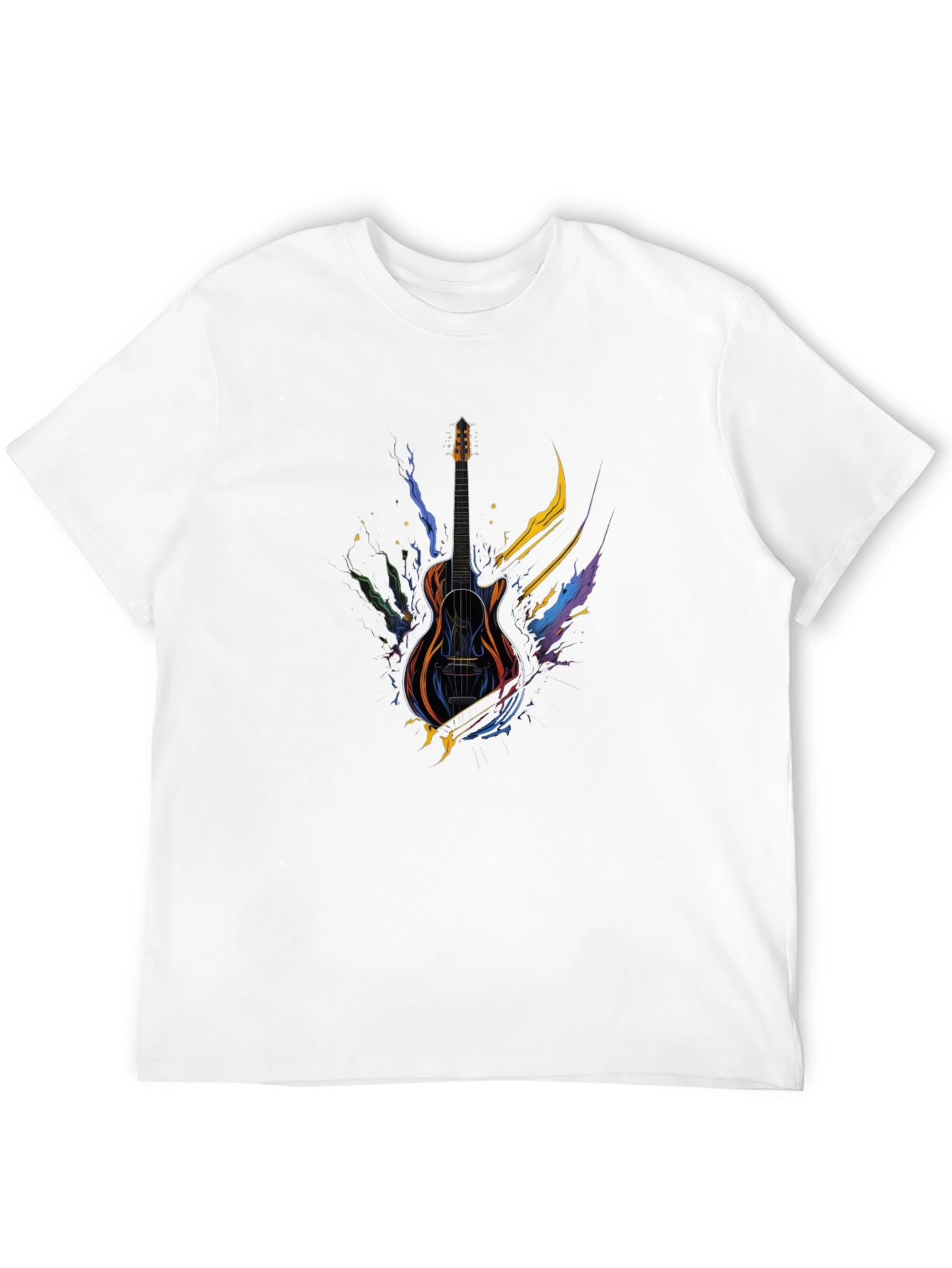 Guitar Art Black Tee - Music Lover Gift