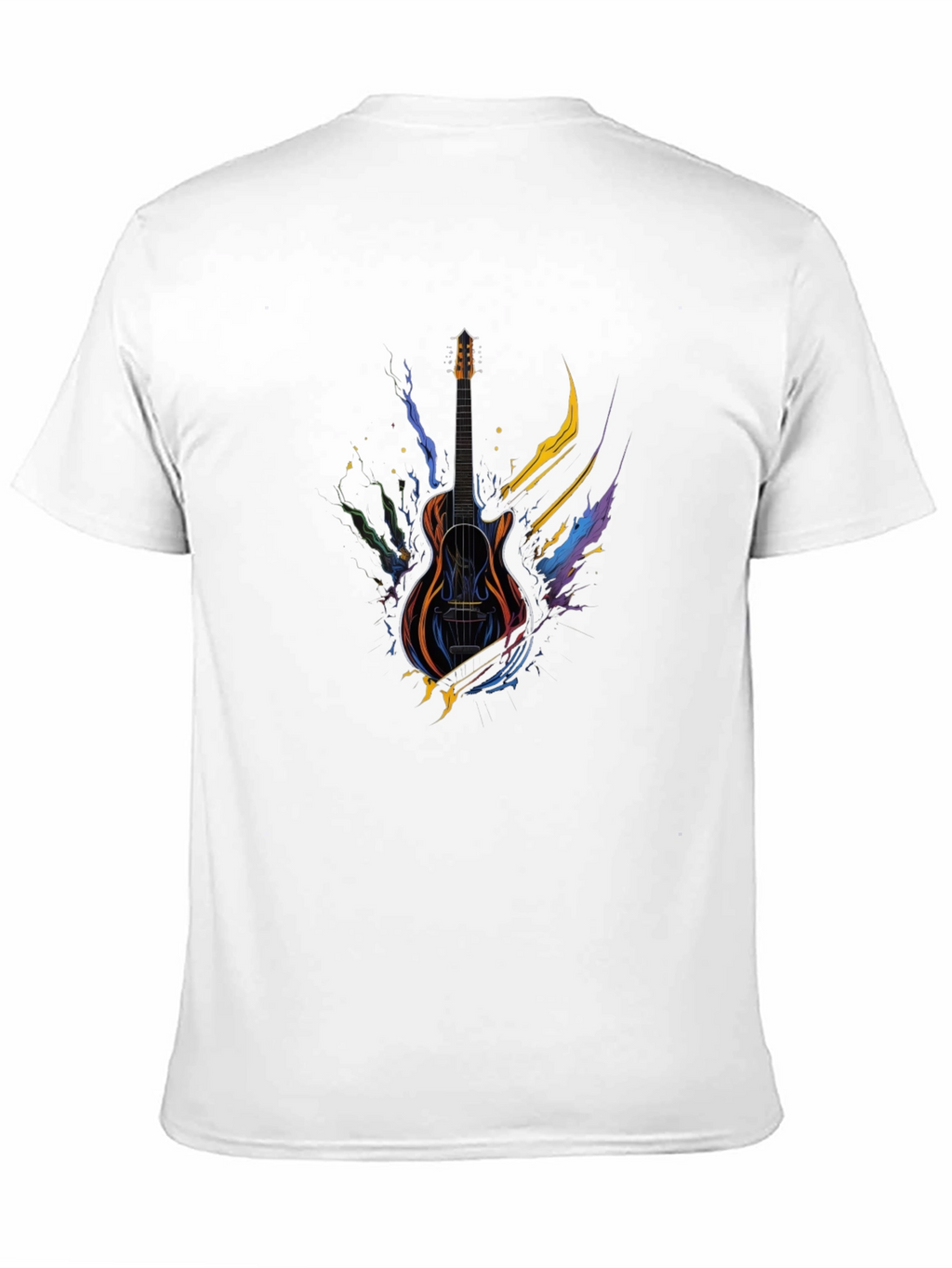 Guitar Art Black Tee - Music Lover Gift