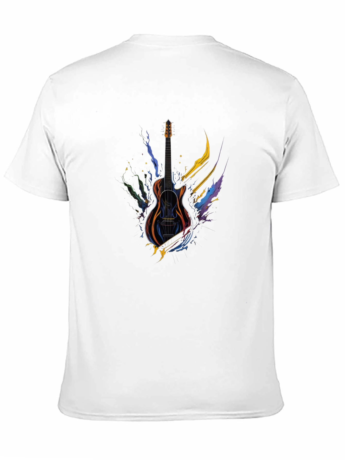 Guitar Art Black Tee - Music Lover Gift