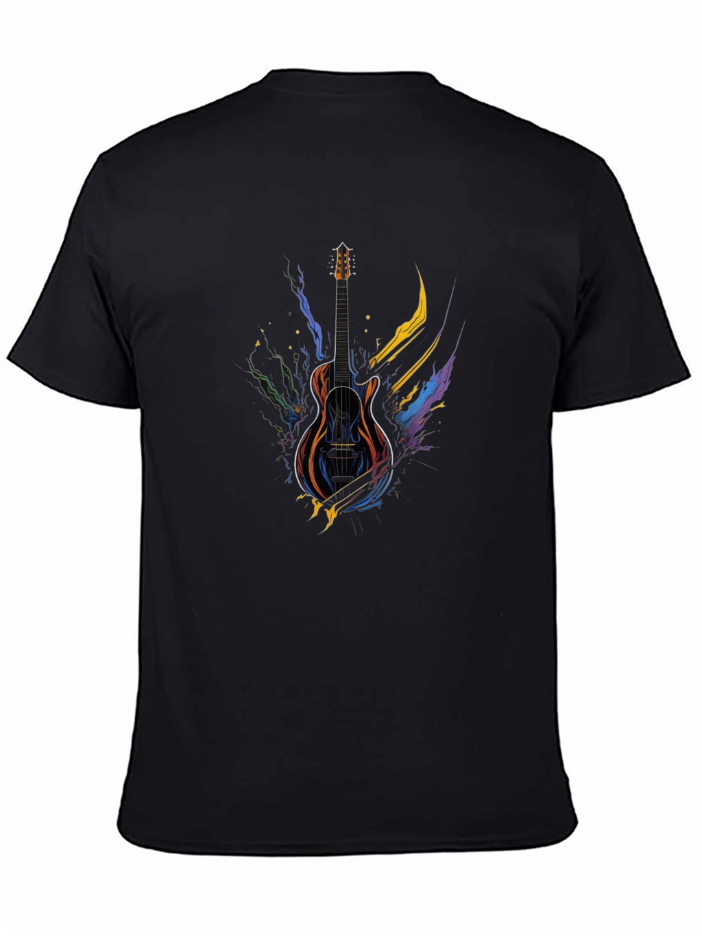 Guitar Art Black Tee - Music Lover Gift