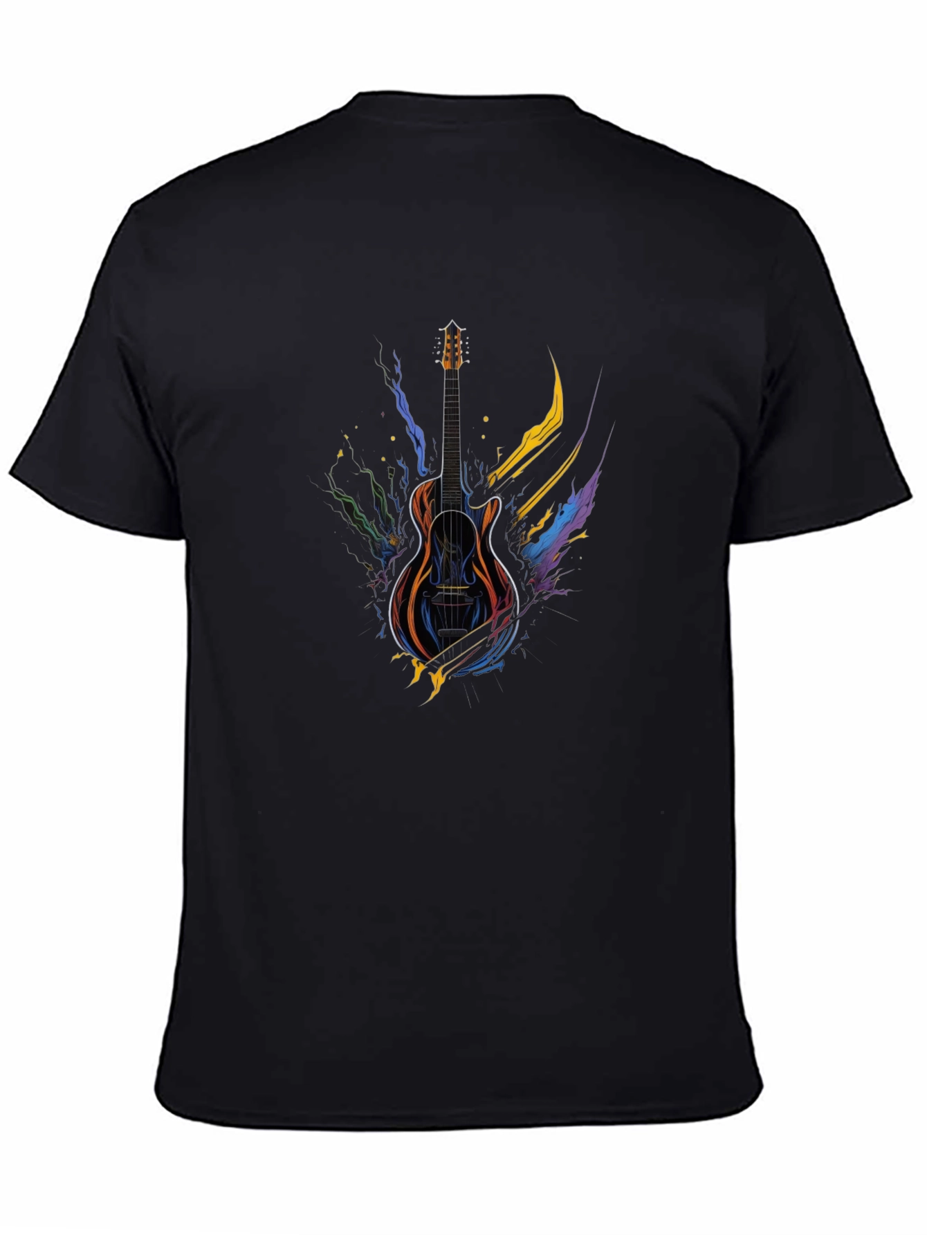 Guitar Art Black Tee - Music Lover Gift