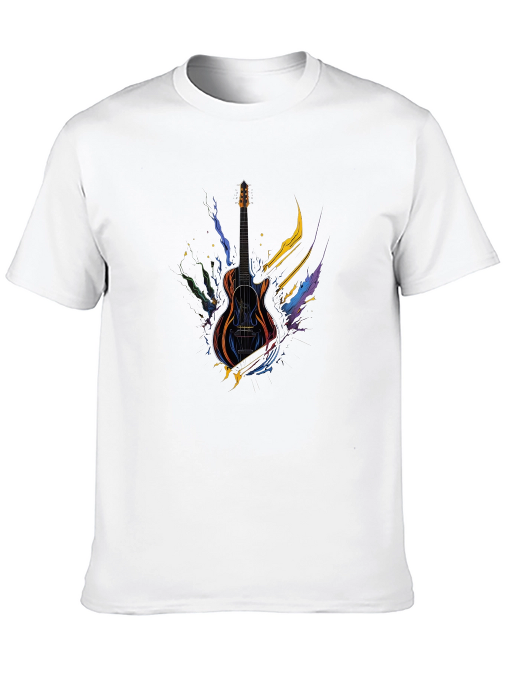 Guitar Art Black Tee - Music Lover Gift