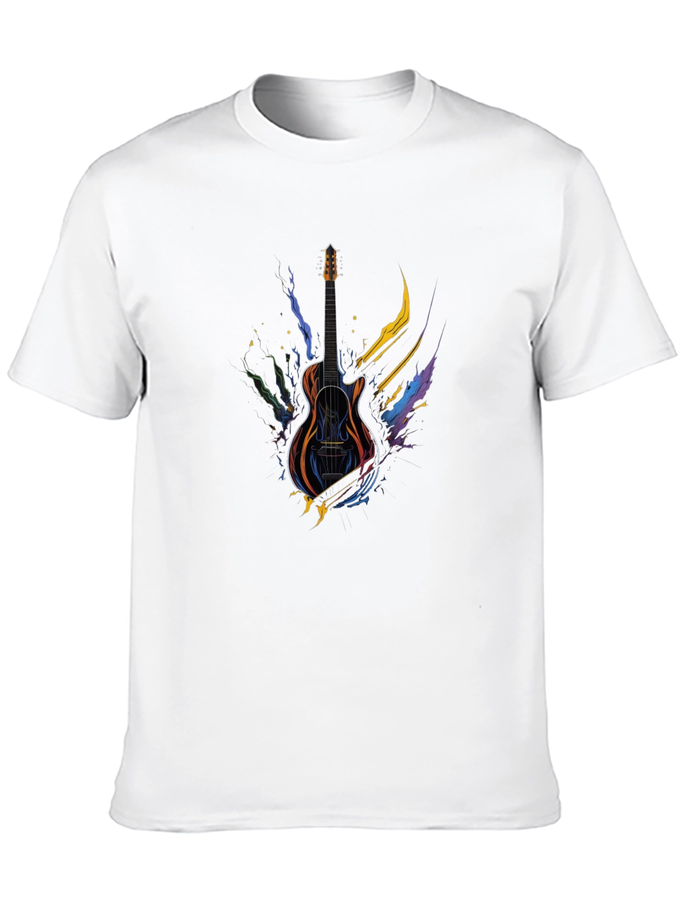 Guitar Art Black Tee - Music Lover Gift