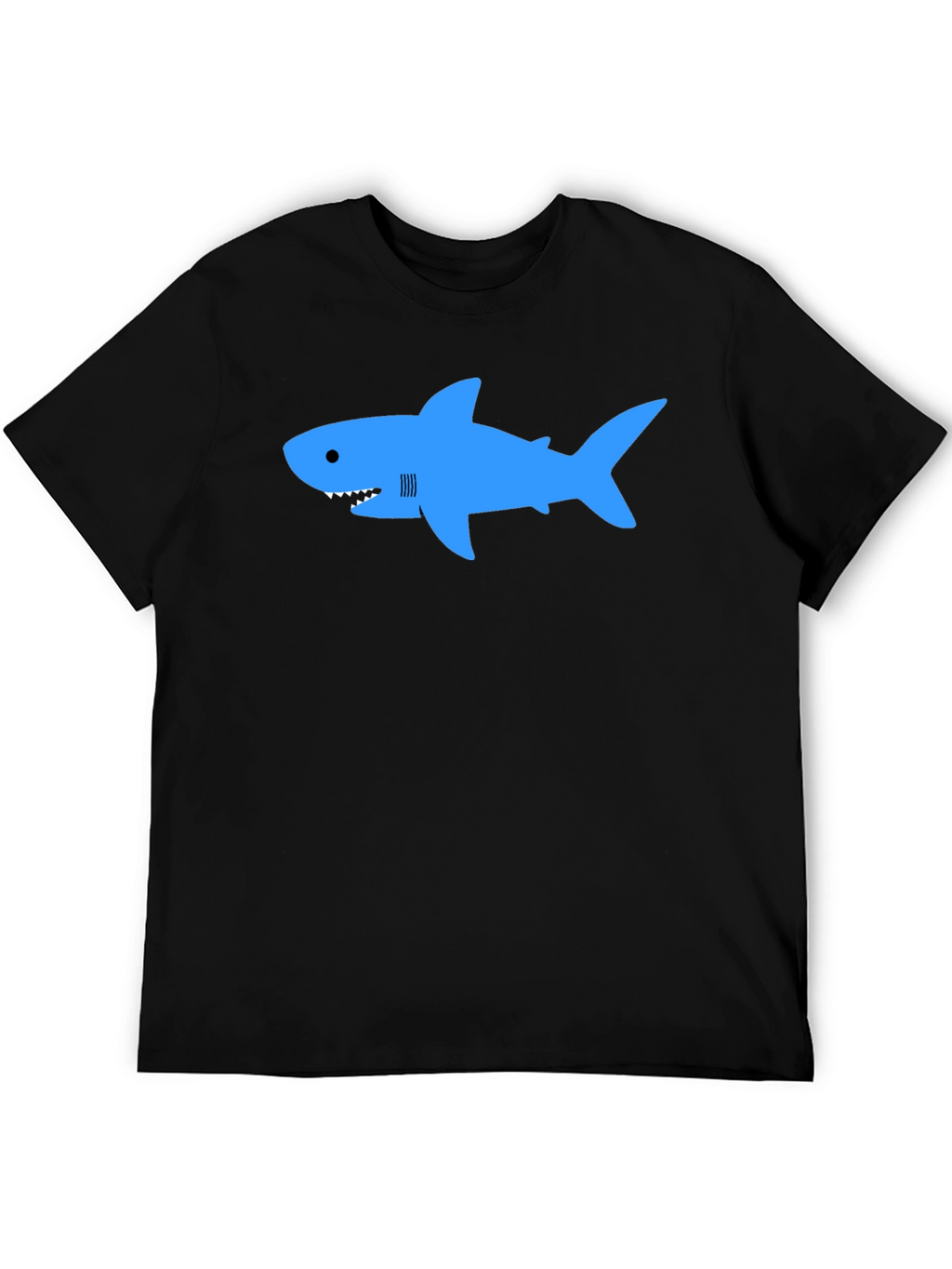 Blue Shark Graphic T-Shirt - Classic Crew Neck