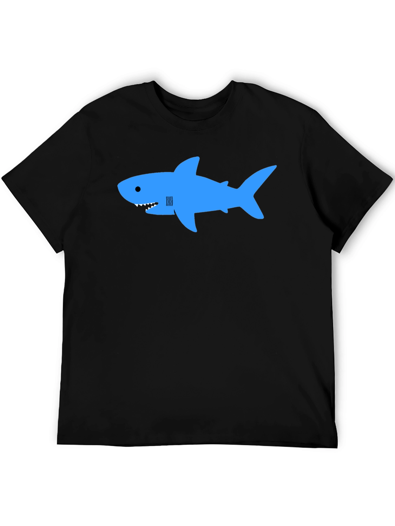 Blue Shark Graphic T-Shirt - Classic Crew Neck