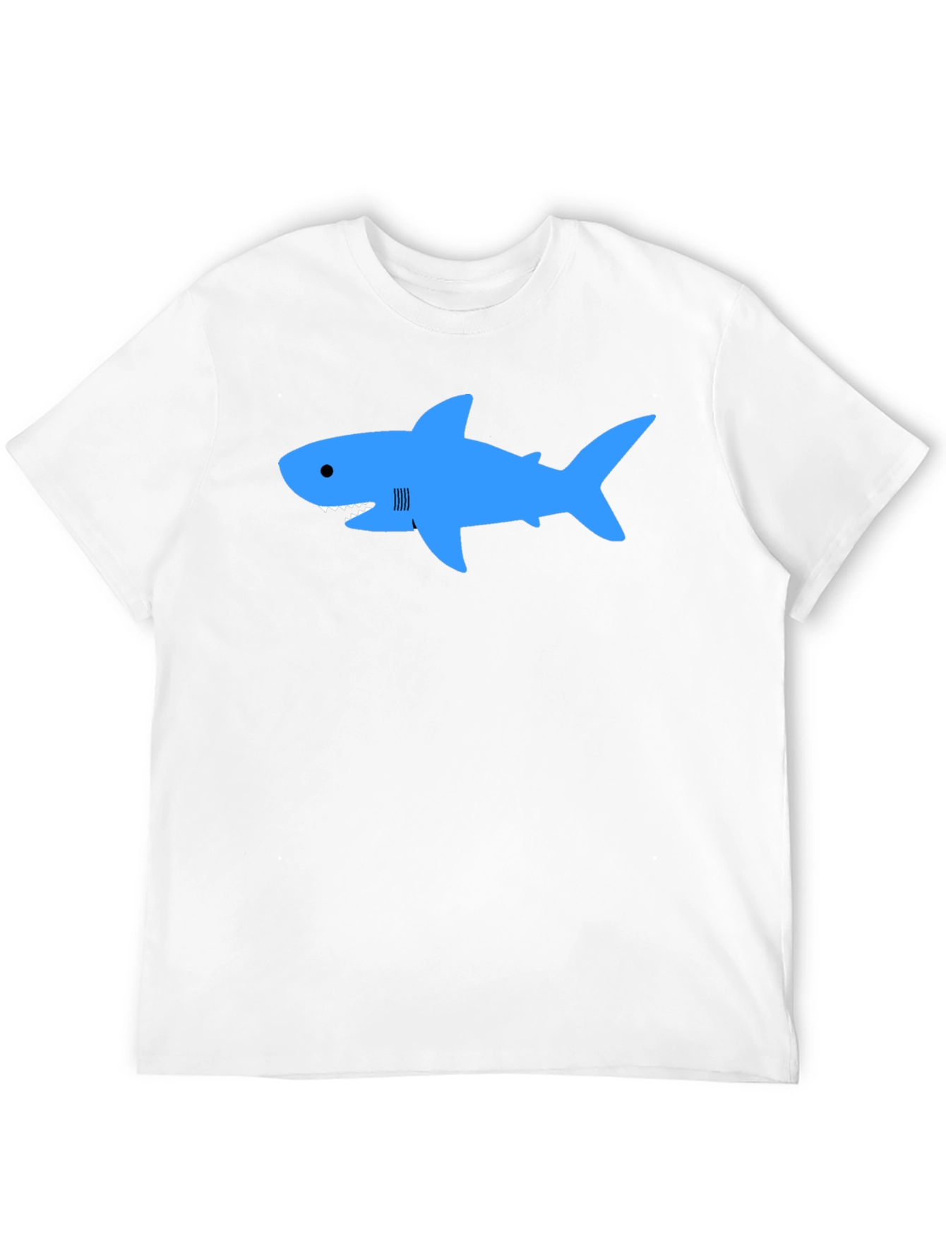 Blue Shark Graphic T-Shirt - Classic Crew Neck