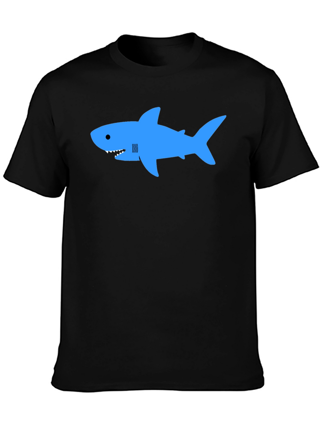 Blue Shark Graphic T-Shirt - Classic Crew Neck