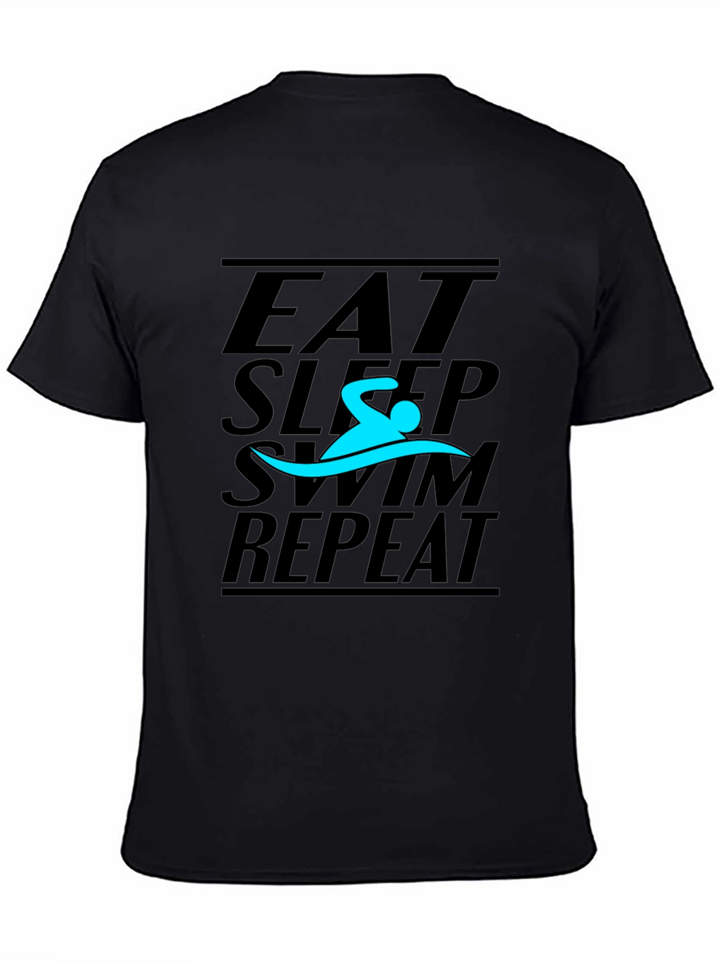 Eat Sleep Swim Repeat T-Shirt - Black Graphic Tee