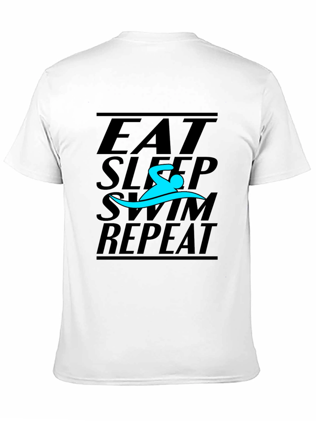 Eat Sleep Swim Repeat T-Shirt - Black Graphic Tee