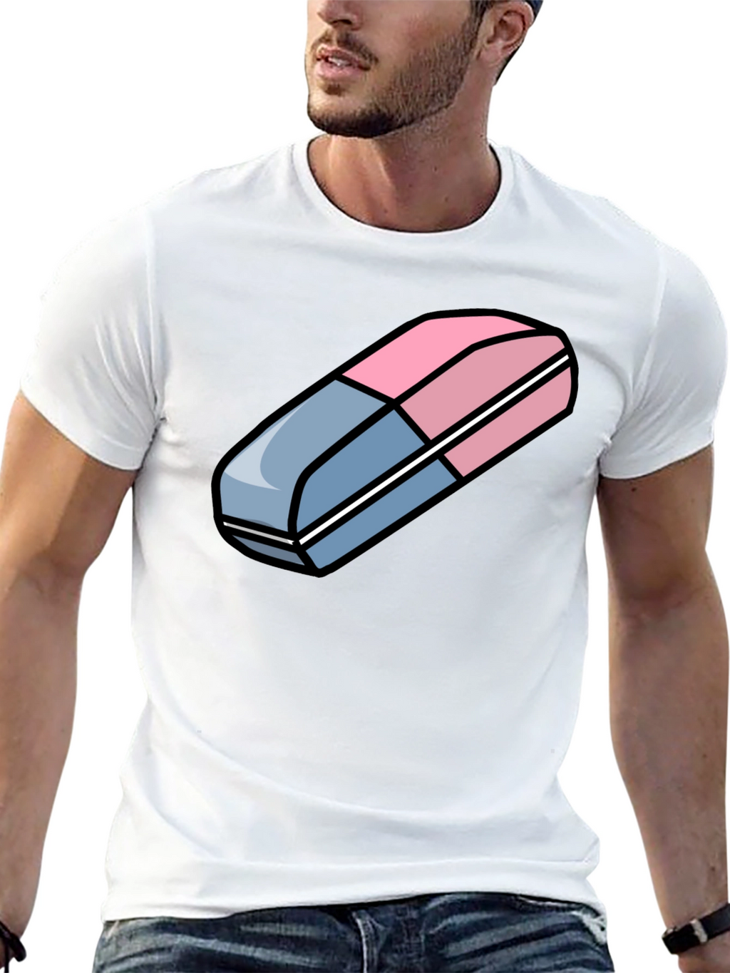 Eraser Graphic Tee - Fun Trendy Design!