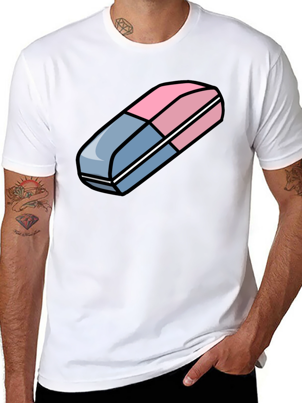 Eraser Graphic Tee - Fun Trendy Design!