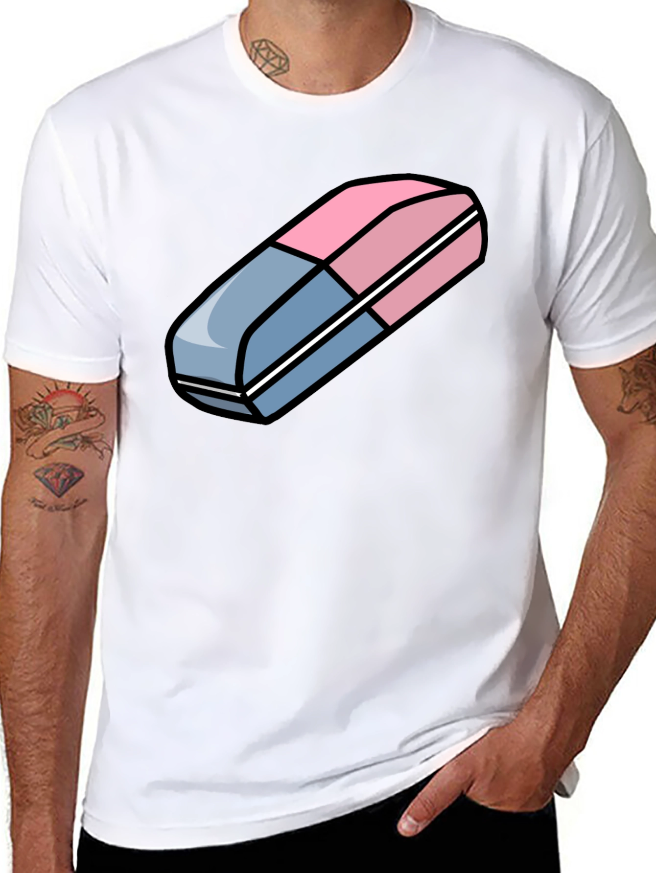 Eraser Graphic Tee - Fun Trendy Design!