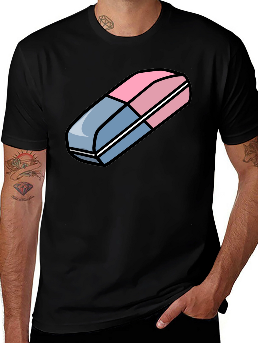 Eraser Graphic Tee - Fun Trendy Design!