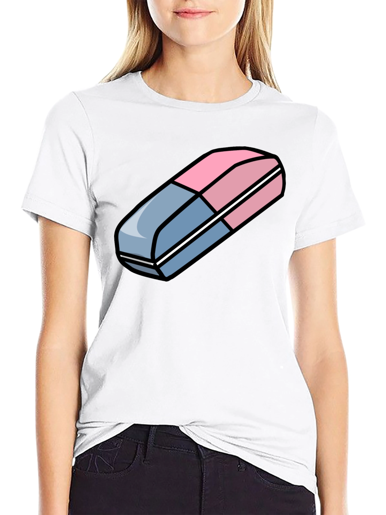 Eraser Graphic Tee - Fun Trendy Design!