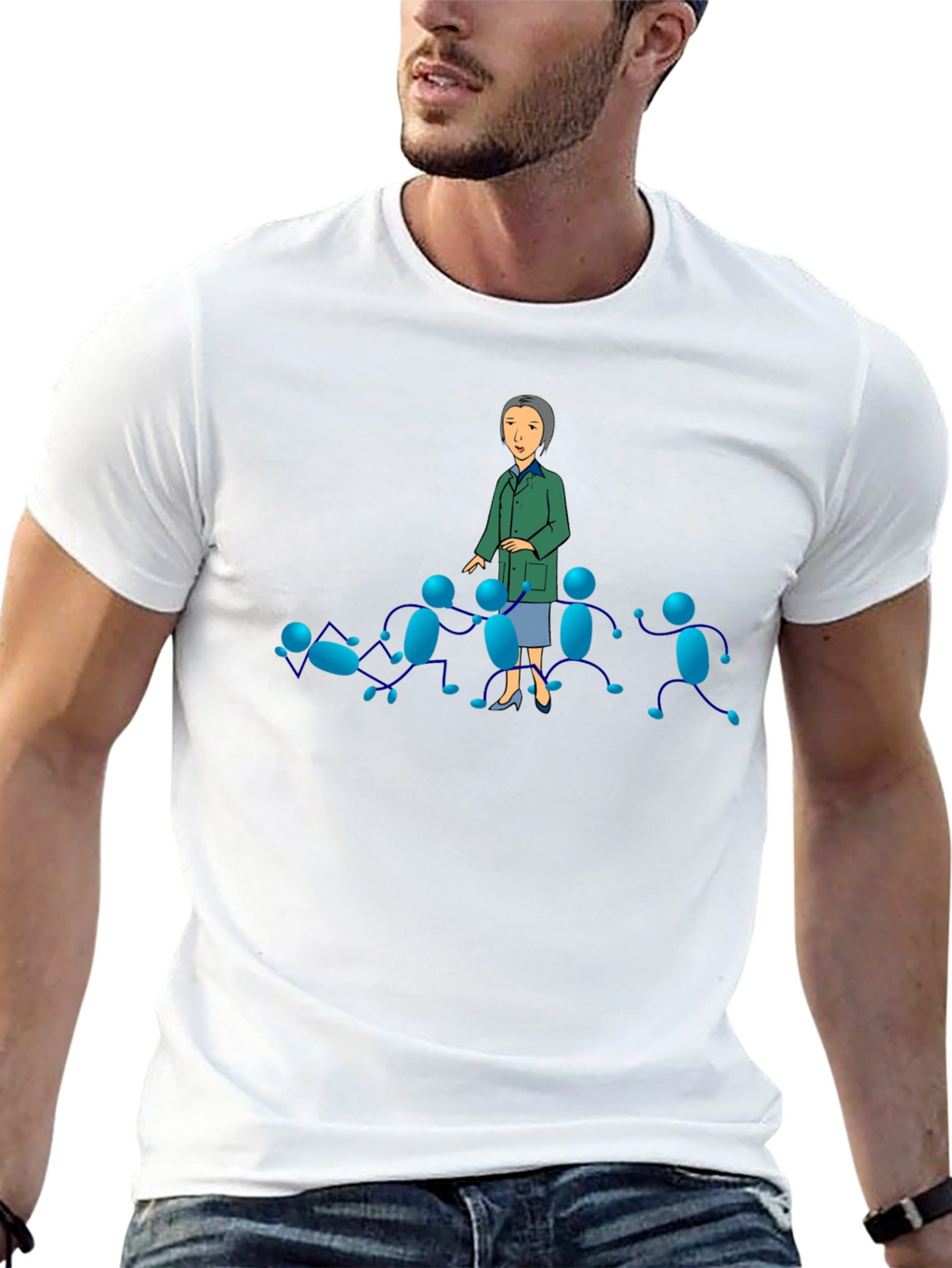 Black T-Shirt with Cartoon Graphics