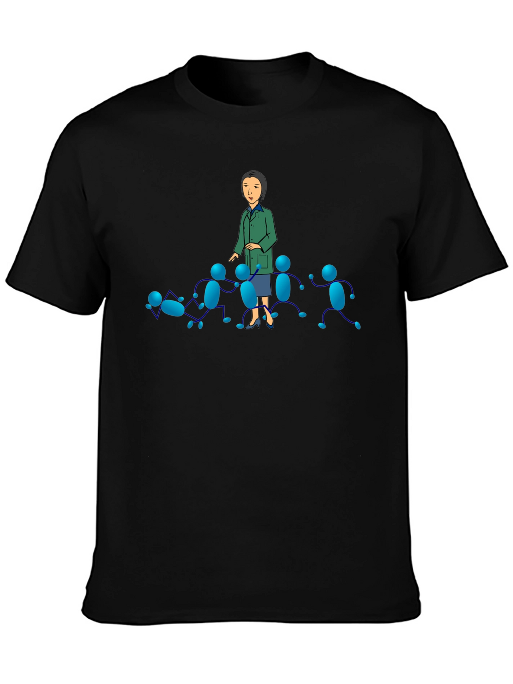 Black T-Shirt with Cartoon Graphics