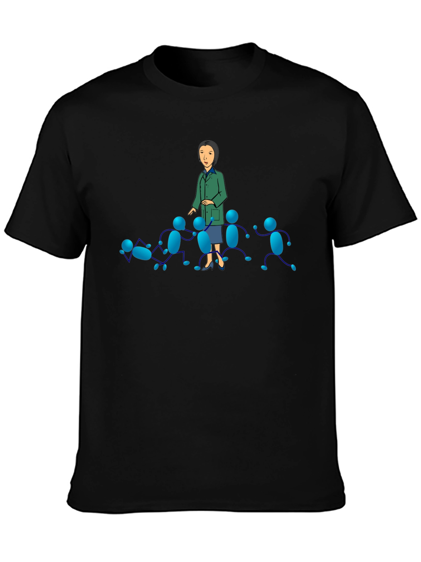Black T-Shirt with Cartoon Graphics
